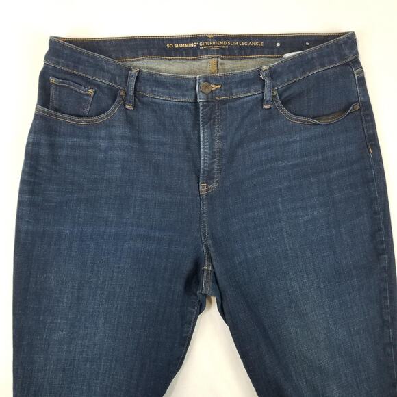 Chicos So Slimming Jeans Womens 16R Blue Girlfriend Slim Leg Ankle Stretch Denim - Picture 4 of 10